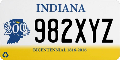 IN license plate 982XYZ