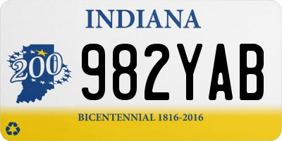 IN license plate 982YAB