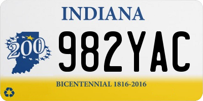 IN license plate 982YAC