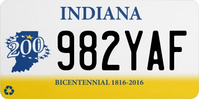 IN license plate 982YAF