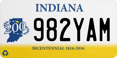 IN license plate 982YAM