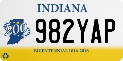 IN license plate 982YAP