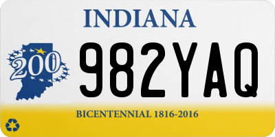 IN license plate 982YAQ