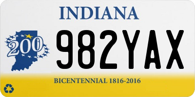 IN license plate 982YAX