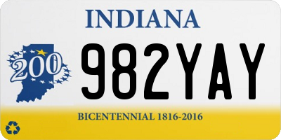 IN license plate 982YAY