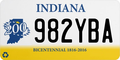 IN license plate 982YBA