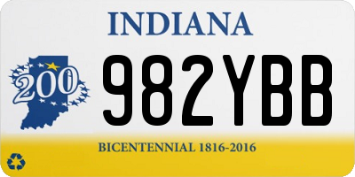 IN license plate 982YBB