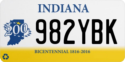 IN license plate 982YBK
