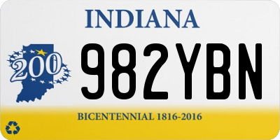 IN license plate 982YBN