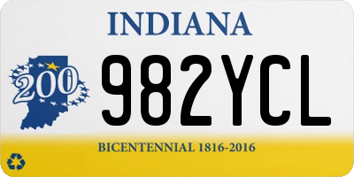 IN license plate 982YCL