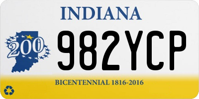 IN license plate 982YCP