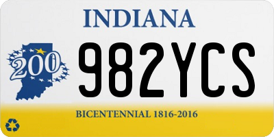 IN license plate 982YCS