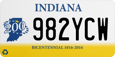 IN license plate 982YCW