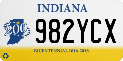 IN license plate 982YCX