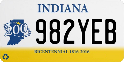 IN license plate 982YEB