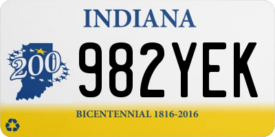 IN license plate 982YEK