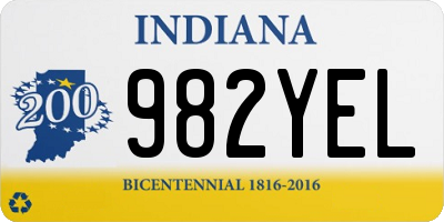 IN license plate 982YEL