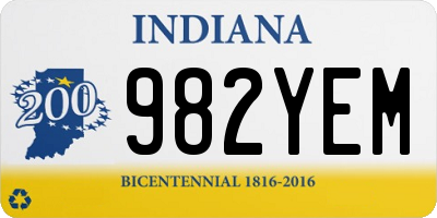IN license plate 982YEM