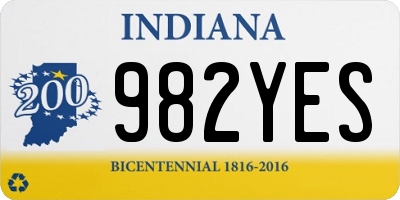 IN license plate 982YES