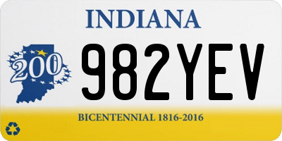 IN license plate 982YEV