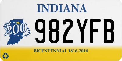 IN license plate 982YFB