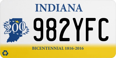 IN license plate 982YFC