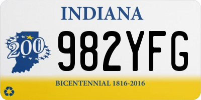 IN license plate 982YFG