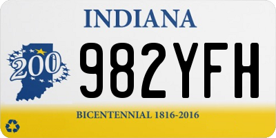 IN license plate 982YFH