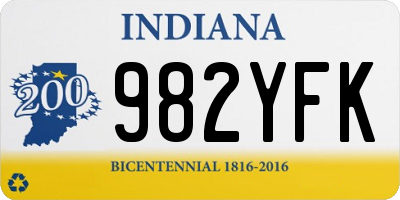 IN license plate 982YFK