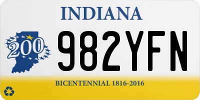 IN license plate 982YFN