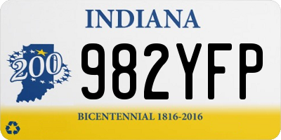 IN license plate 982YFP
