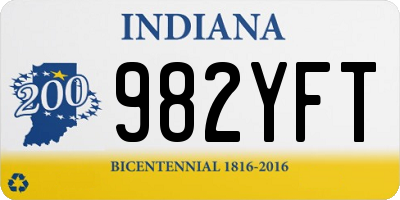 IN license plate 982YFT