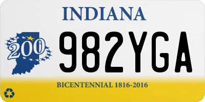 IN license plate 982YGA