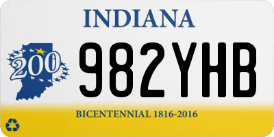 IN license plate 982YHB