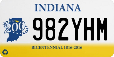 IN license plate 982YHM