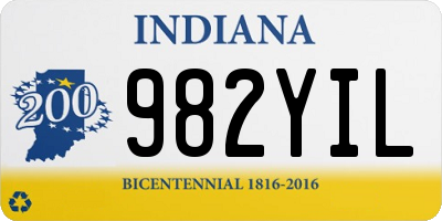 IN license plate 982YIL