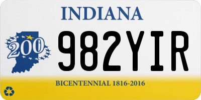 IN license plate 982YIR