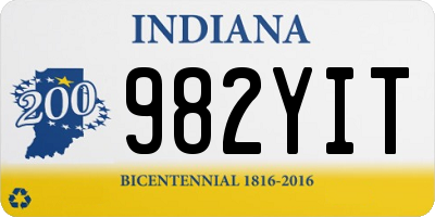 IN license plate 982YIT