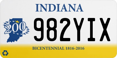 IN license plate 982YIX