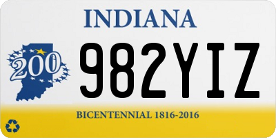 IN license plate 982YIZ