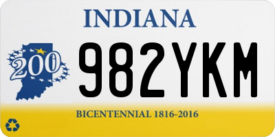 IN license plate 982YKM