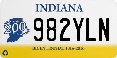 IN license plate 982YLN