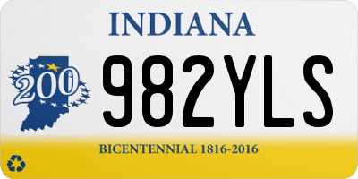 IN license plate 982YLS