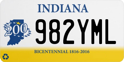 IN license plate 982YML