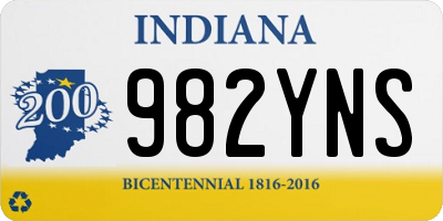 IN license plate 982YNS