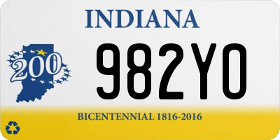 IN license plate 982YO