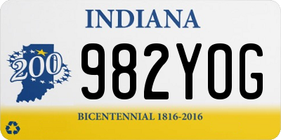 IN license plate 982YOG