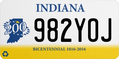 IN license plate 982YOJ