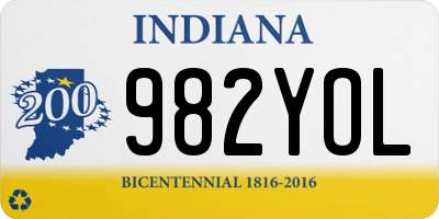 IN license plate 982YOL