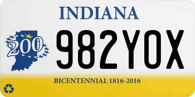 IN license plate 982YOX